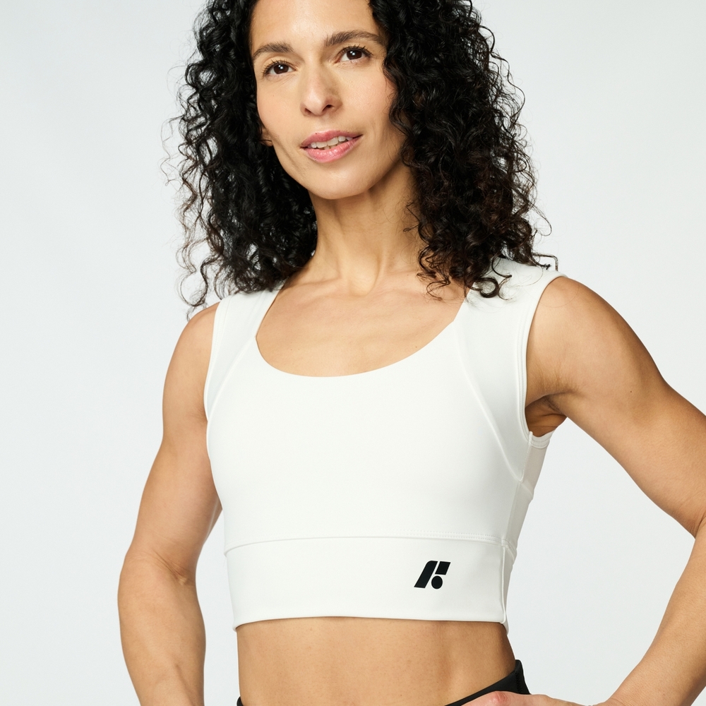 White Sports Crop Top